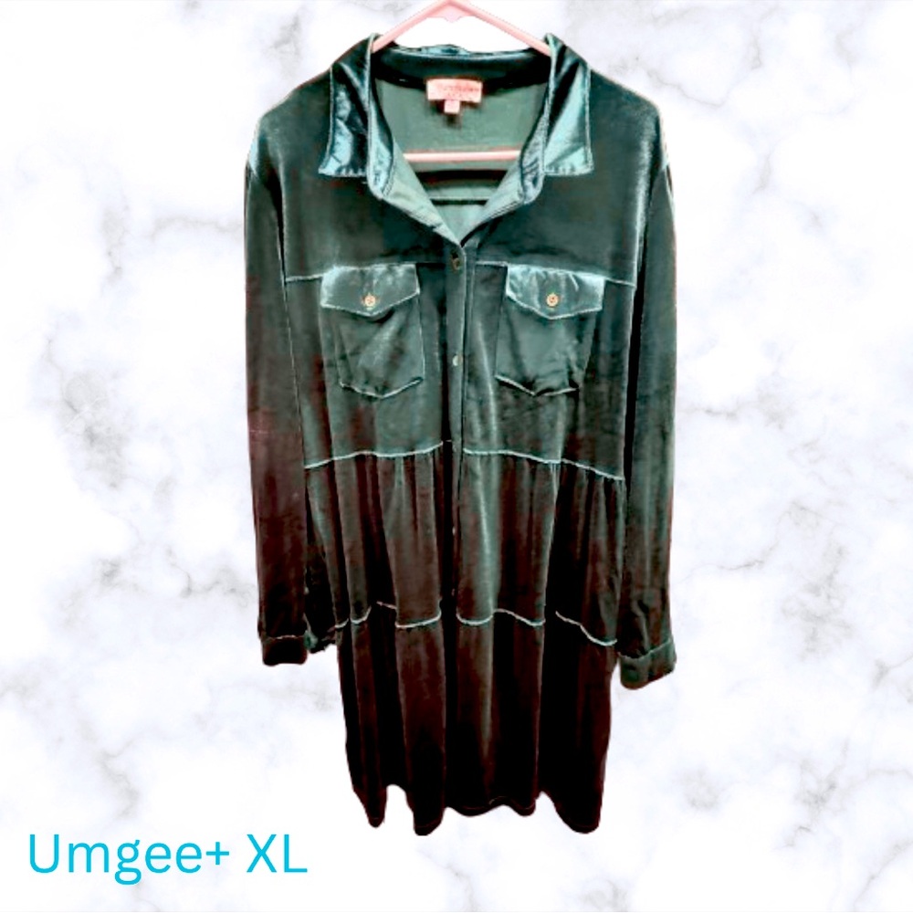 Umgee Dark Green Velvet dress Sz XL